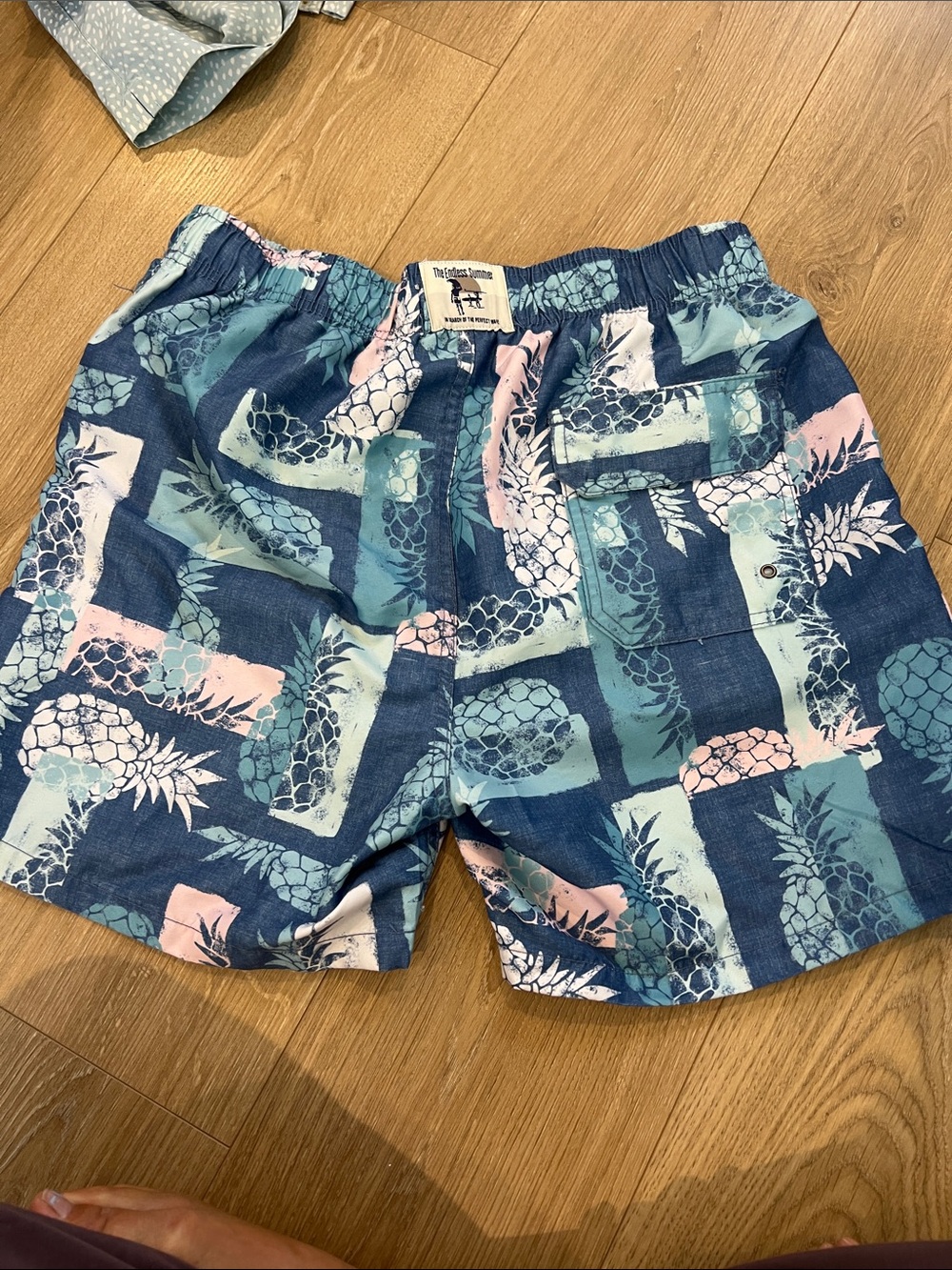Men's The Endless Summer Blue Pineapple Print Swim Shorts - Picture 3 of 3